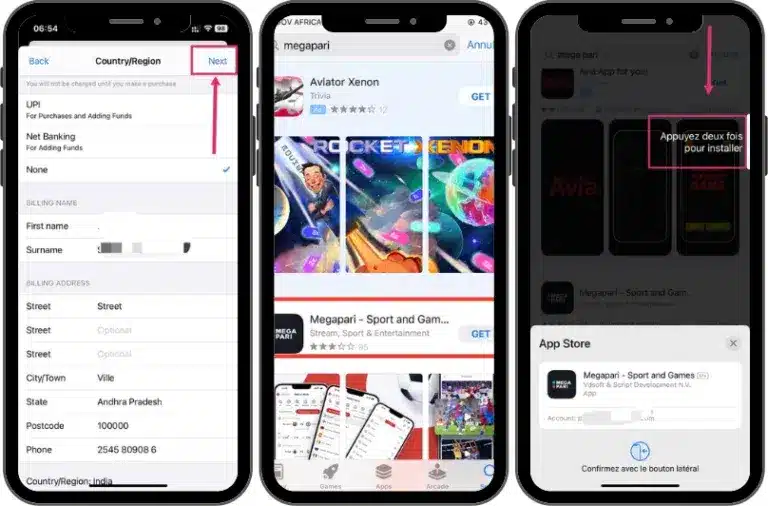 obtenir application megapari