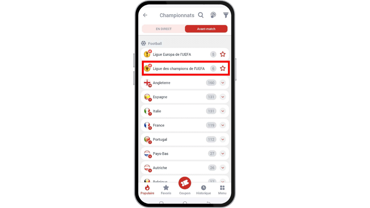 placer un pari sur megapari apk 4