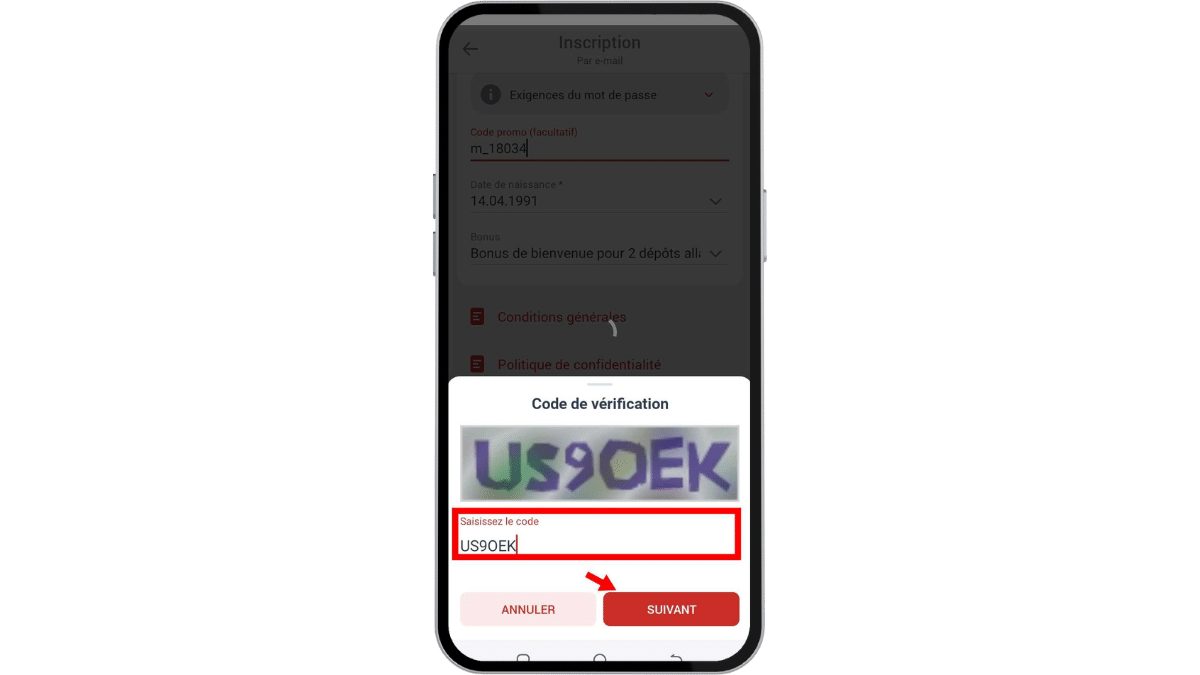s'inscrire sur megapari apk 5